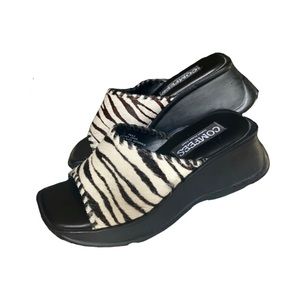 Zebra Platform Sandals